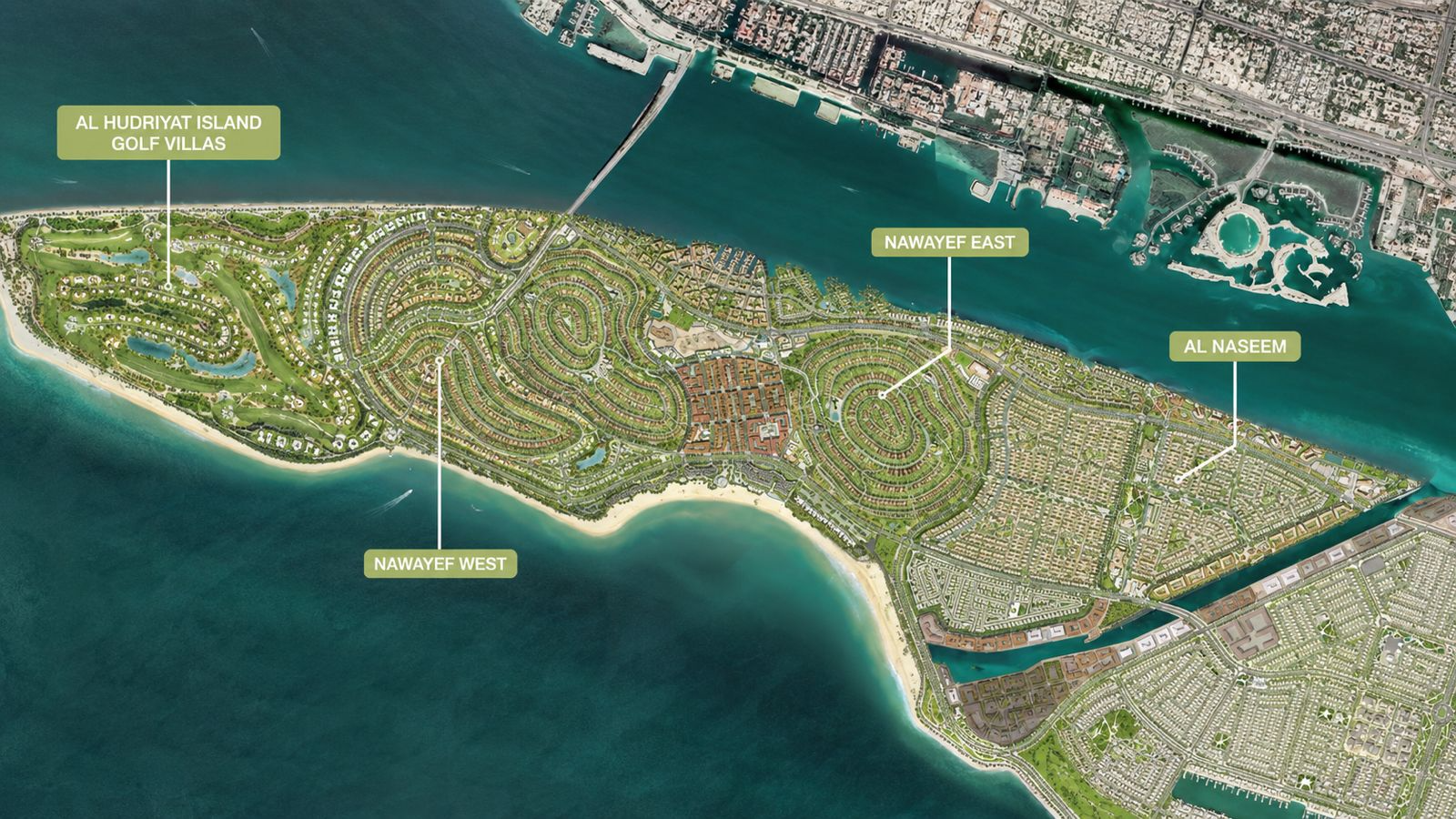 Hudayriyat Island aerial masterplan